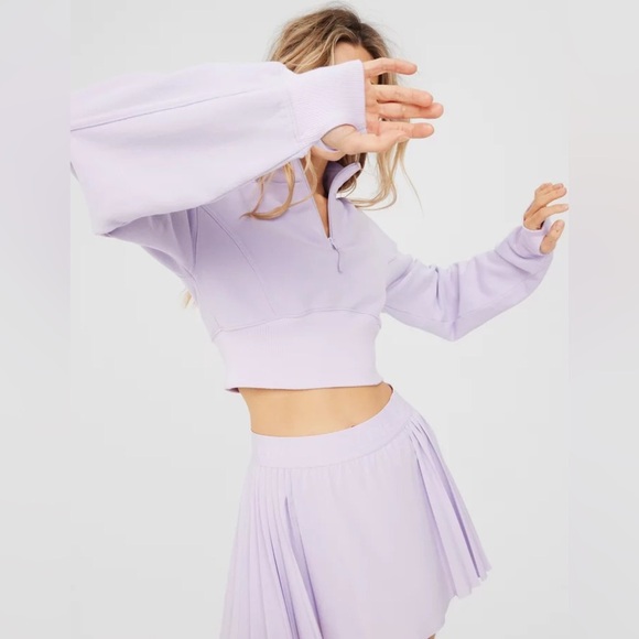 aerie Dresses & Skirts - SOLD Offline By Aerie Throw-Back Corset Cropped Quarter Zip